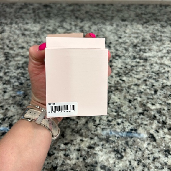 Blue and Silver Stud Earrings with Gemstone Accents - Picture 3 of 4